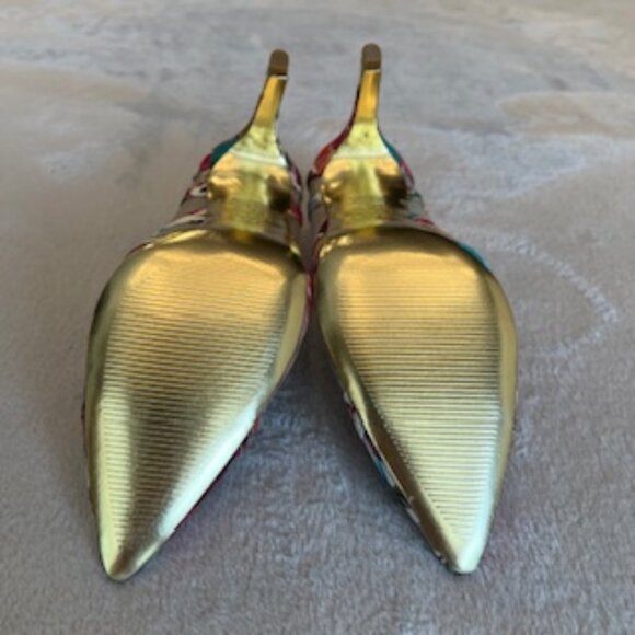 Adrianna Papell Shoes Watercolor Floral Printed Pointed Toe Slip On Heel 8 Med - Picture 7 of 15